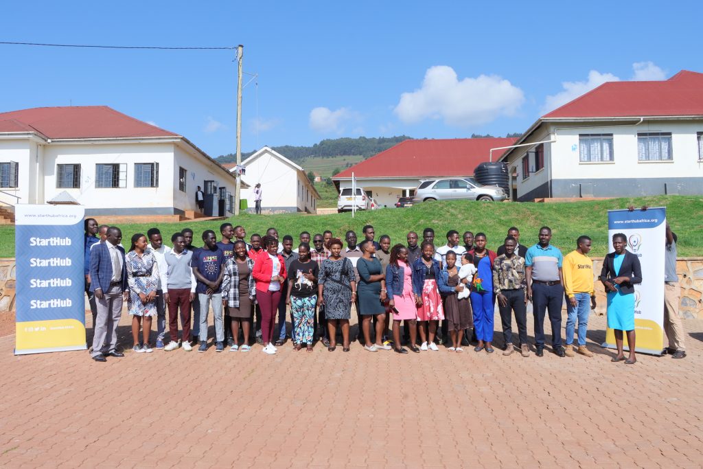 Students and community members attending an entrepreneurship and IT training session at Kabale University Innovation Hub aimed at empowering start-ups.